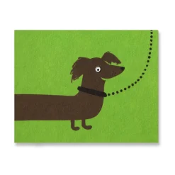 Sausage Dog Mini Greetings Card by Lisa Jones Studio