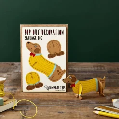 Sausage Dog Pop Out Decoration And Greetings Card by The Pop Out Card Company