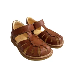 Scallop Detail Sandals in Tan by Angulus