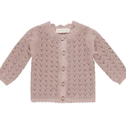 Scalloped Cardigan in Mauve by Quincy Mae