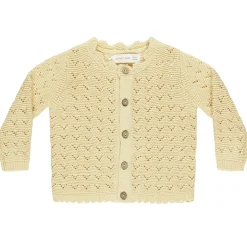 Scalloped Cardigan in Yellow by Quincy Mae