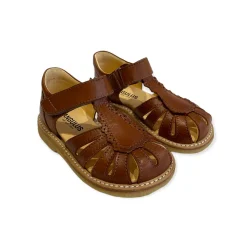 Scallop Starter Sandals in Cognac by Angulus