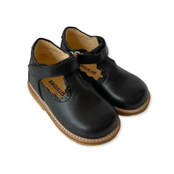Scallop T Bar Starter Mary Janes in Black by Angulus - Last One In Stock - 22 EUR