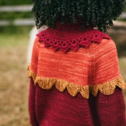 Scallop Yoke Sweater in Berry by Misha & Puff