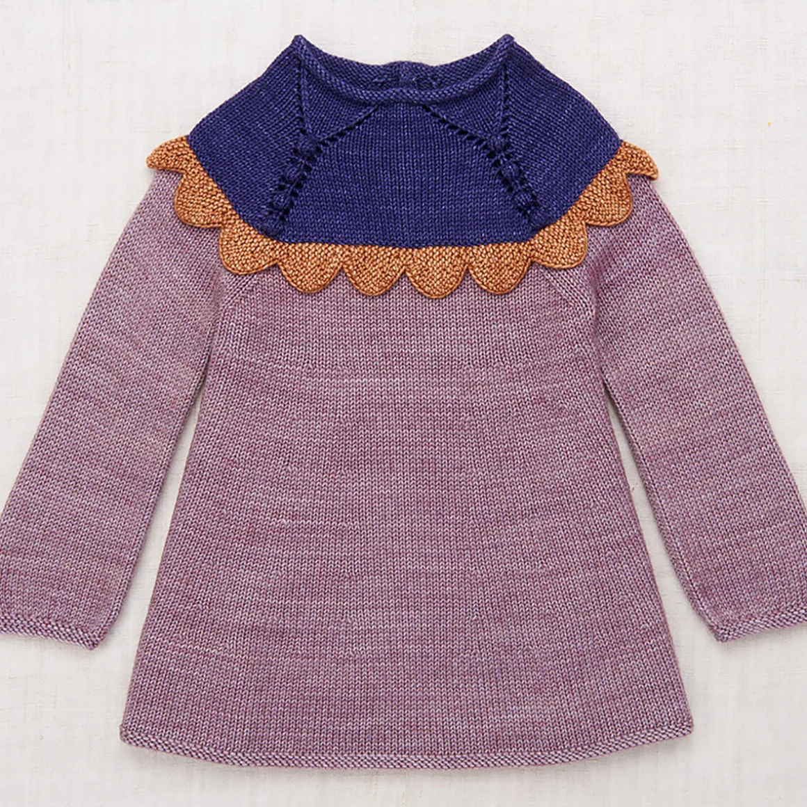 Scallop Yoke Tunic Dress in Periwinkle by Misha & Puff - Last Ones In Stock - 4-8 Years