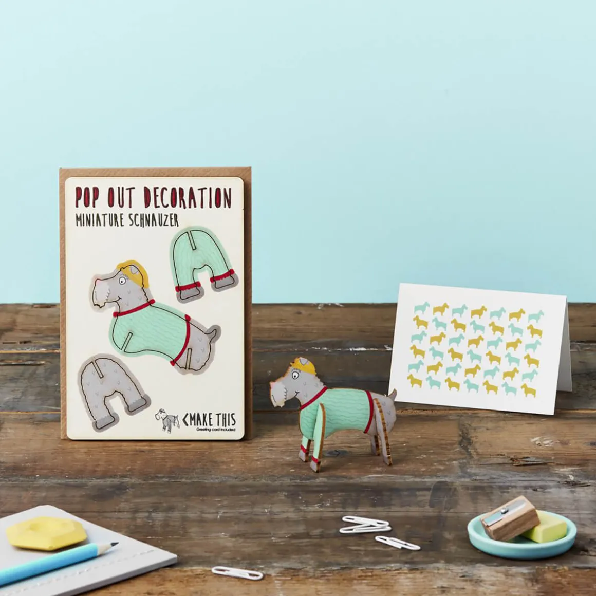 Schnauzer Dog Pop Out Decoration And Greetings Card by The Pop Out Card Company
