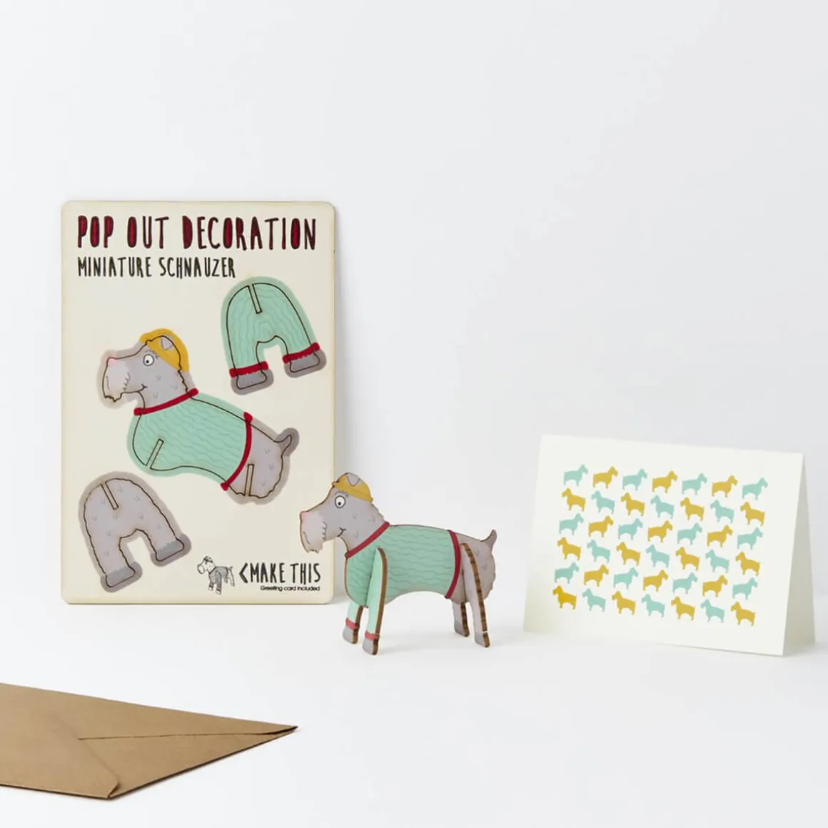 Schnauzer Dog Pop Out Decoration And Greetings Card by The Pop Out Card Company