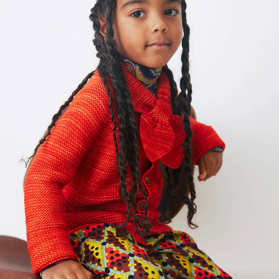 Scout Cardigan in Red Flame by Misha & Puff