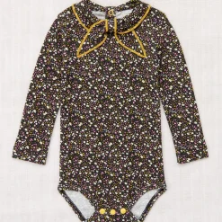 Scout Onesie in Carbon / Periwinkle Mini Floral by Misha & Puff