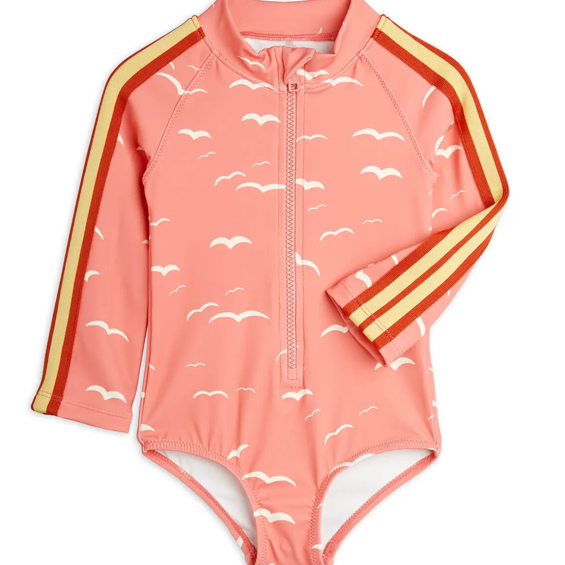 Seagull AOP Long Sleeved Swimsuit in Pink by Mini Rodini