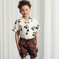 Seagull AOP Swimshorts in Brown by Mini Rodini