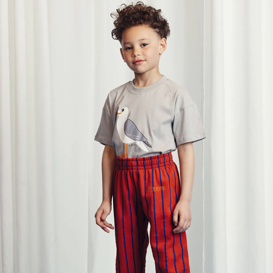 Seagull T Shirt in Grey by Mini Rodini