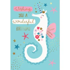 Seahorse Greetings Card by Mifkins
