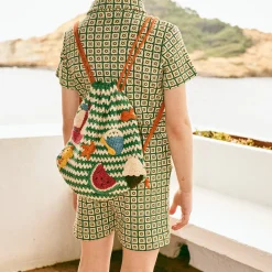 Seaside Drawstring Bag in Lawn by Misha & Puff