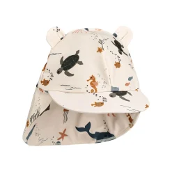 Senia UV Sun Hat With Ears in Sea Creature / Sandy by Liewood