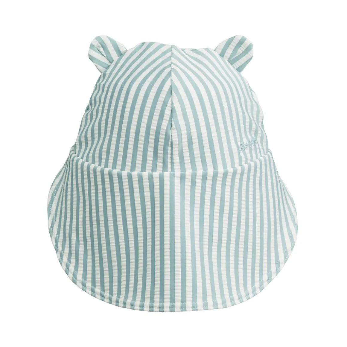 Senia UV Sun / Swim Baby Hat in Sea Blue / White Seersucker by Liewood - Last One In Stock - 0-3 Months