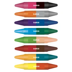 Set of 8 Double Ended Wax Crayons by Djeco