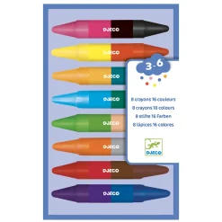 Set of 8 Double Ended Wax Crayons by Djeco