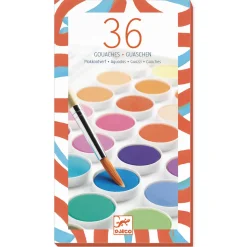 Set of 36 Gouache Paint Colour Cakes by Djeco