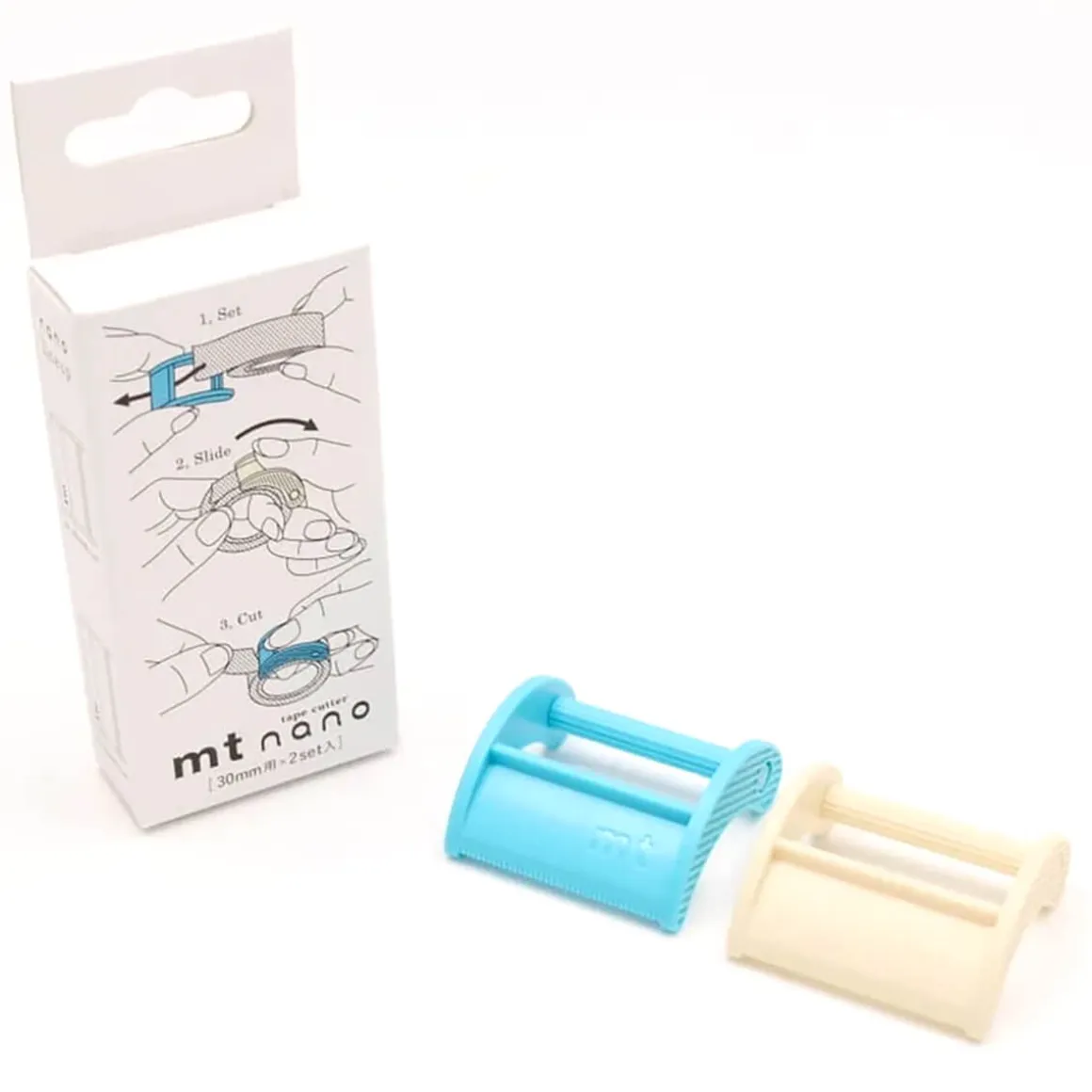 Set Of Two Nano Washi Tape Cutters (30mm) by MT Japan
