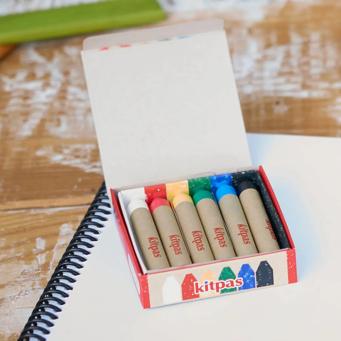 Set of 6 Water Soluble Rice Wax Crayons by Kitpas
