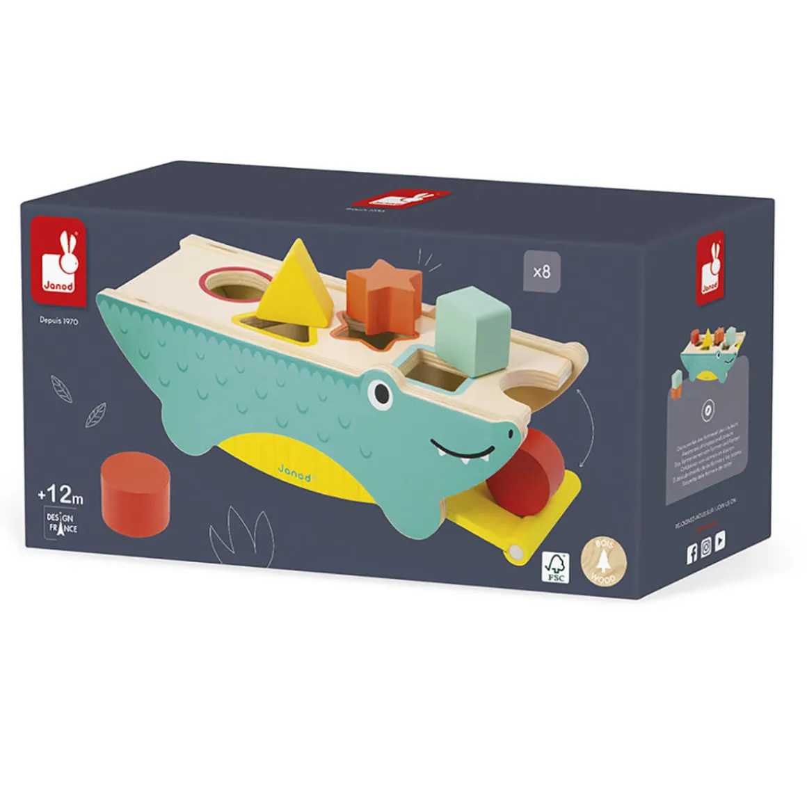 Shape Sorting Crocodile by Janod