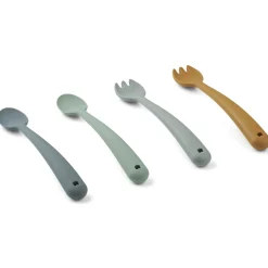 Shea Feeding Set in Whale Blue Multi Mix by Liewood (4 Pack)