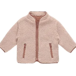 Shearling Zip Jacket in Blush by Quincy Mae