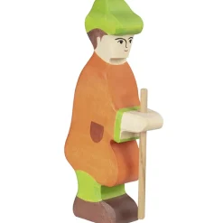 Shepherd with Staff Wooden Figure by Holztiger