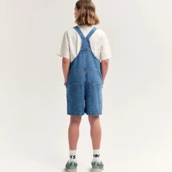 Short Dungaree in Stonewash Blue Denim by Main Story
