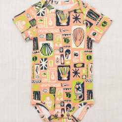 Short Sleeve Lap Onesie in Flamingo Collection by Misha & Puff