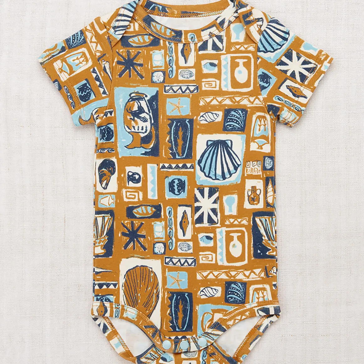 Short Sleeve Lap Onesie in Marigold Collection by Misha & Puff