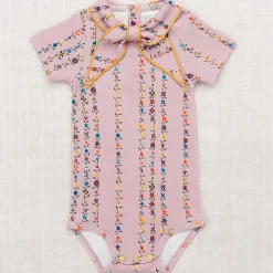 Short Sleeve Scout Onesie in Plum Petal Little Botanica by Misha & Puff