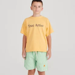 Shorts nº07 in Nile Green Stripe by True Artist