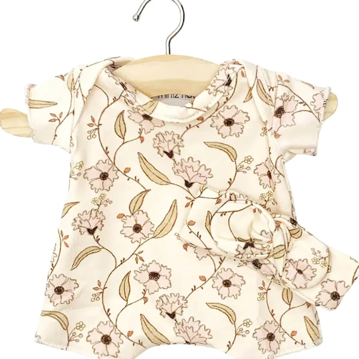 Shorty Romper and Headband Set (28cm Doll) in Janelle Print by Minikane