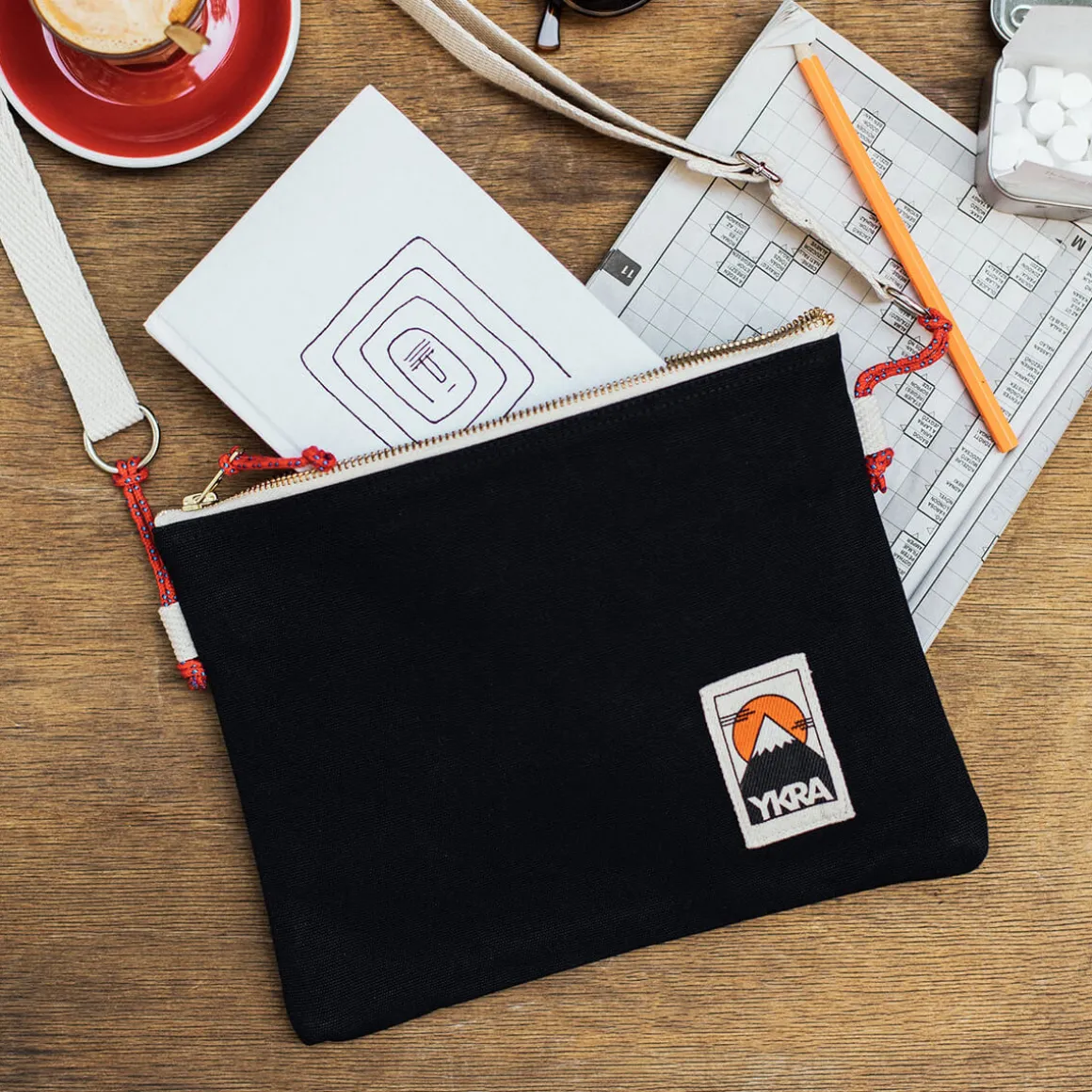 Side Pouch Bag in Black by YKRA