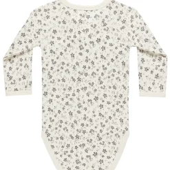 Side Snap Bodysuit in Blue Floral by Quincy Mae