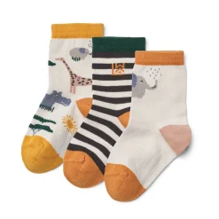 Silas Socks in Safari / Sandy Mix (3 Pack) by Liewood