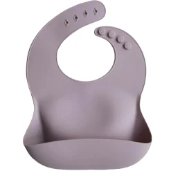 Silicone Baby Bib in Pale Mauve by Mushie
