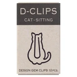 Sitting Cat D-Clip Paperclips by Midori
