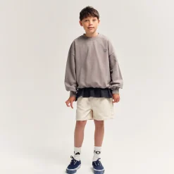 Skate Short in Ecru Melange by Main Story
