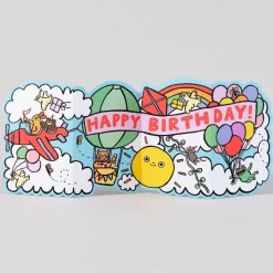 Sky Parade Fold Out Birthday Greetings Card by Alice Bowsher for Wrap