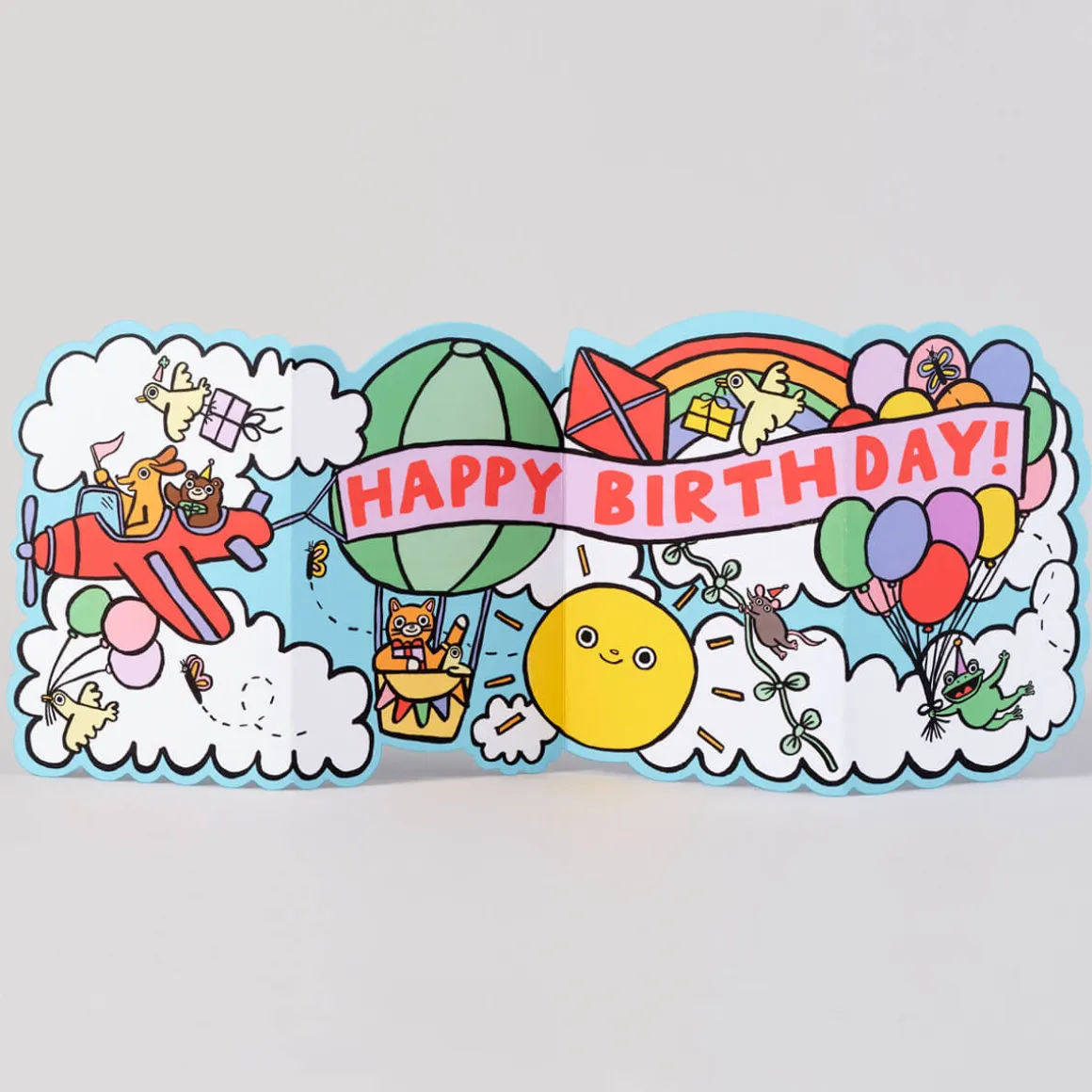 Sky Parade Fold Out Birthday Greetings Card by Alice Bowsher for Wrap