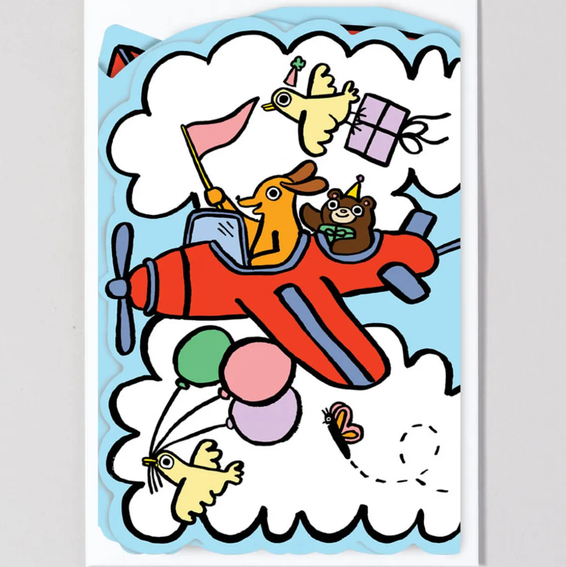 Sky Parade Fold Out Birthday Greetings Card by Alice Bowsher for Wrap