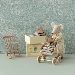 Sleepy / Wakey Baby Mouse In Matchbox in Rose by Maileg