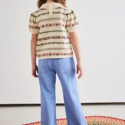 Slim Flared Jeans in Baby Blue by Misha & Puff