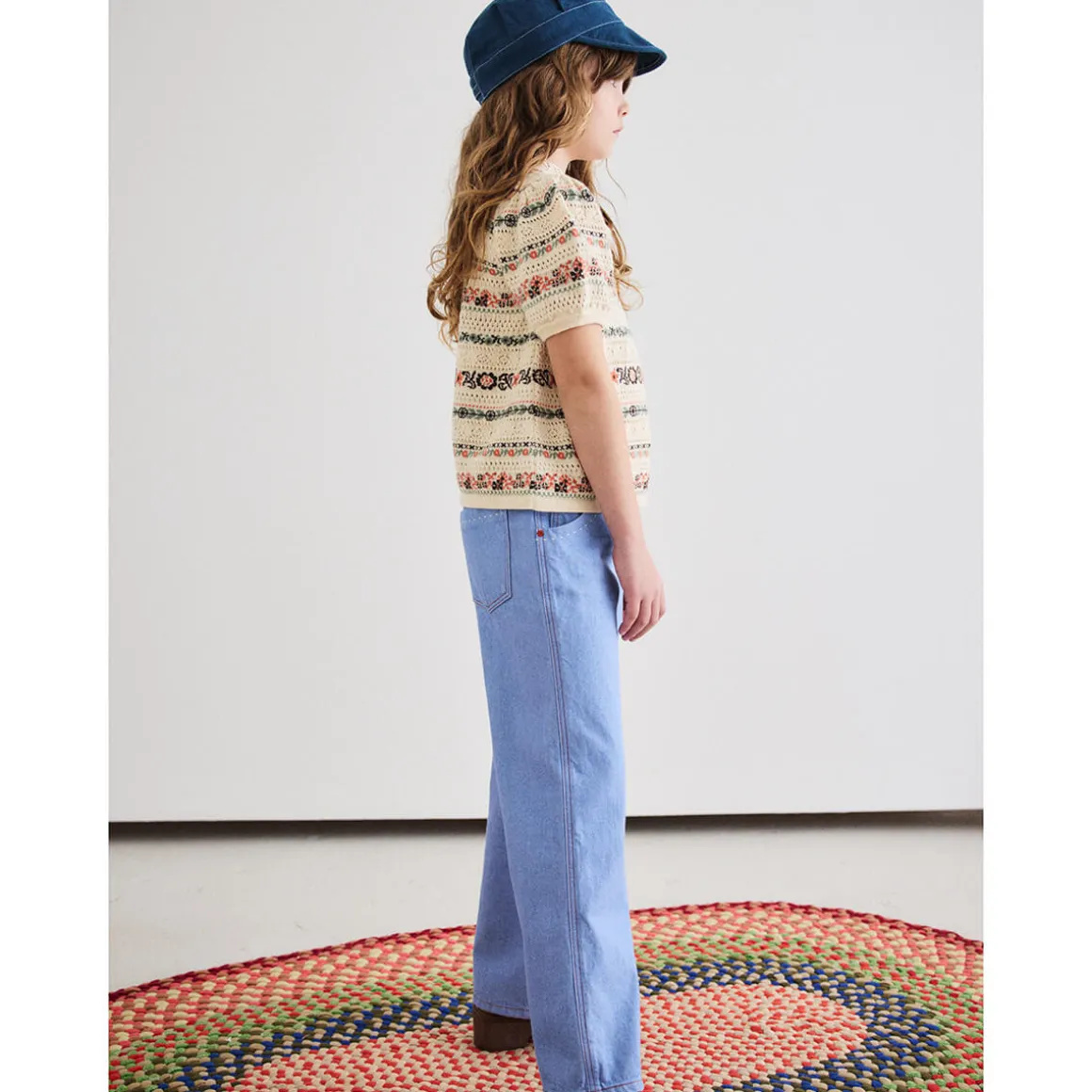 Slim Flared Jeans in Baby Blue by Misha & Puff