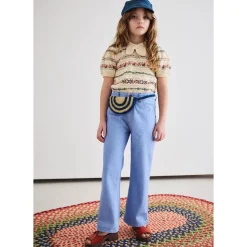 Slim Flared Jeans in Baby Blue by Misha & Puff
