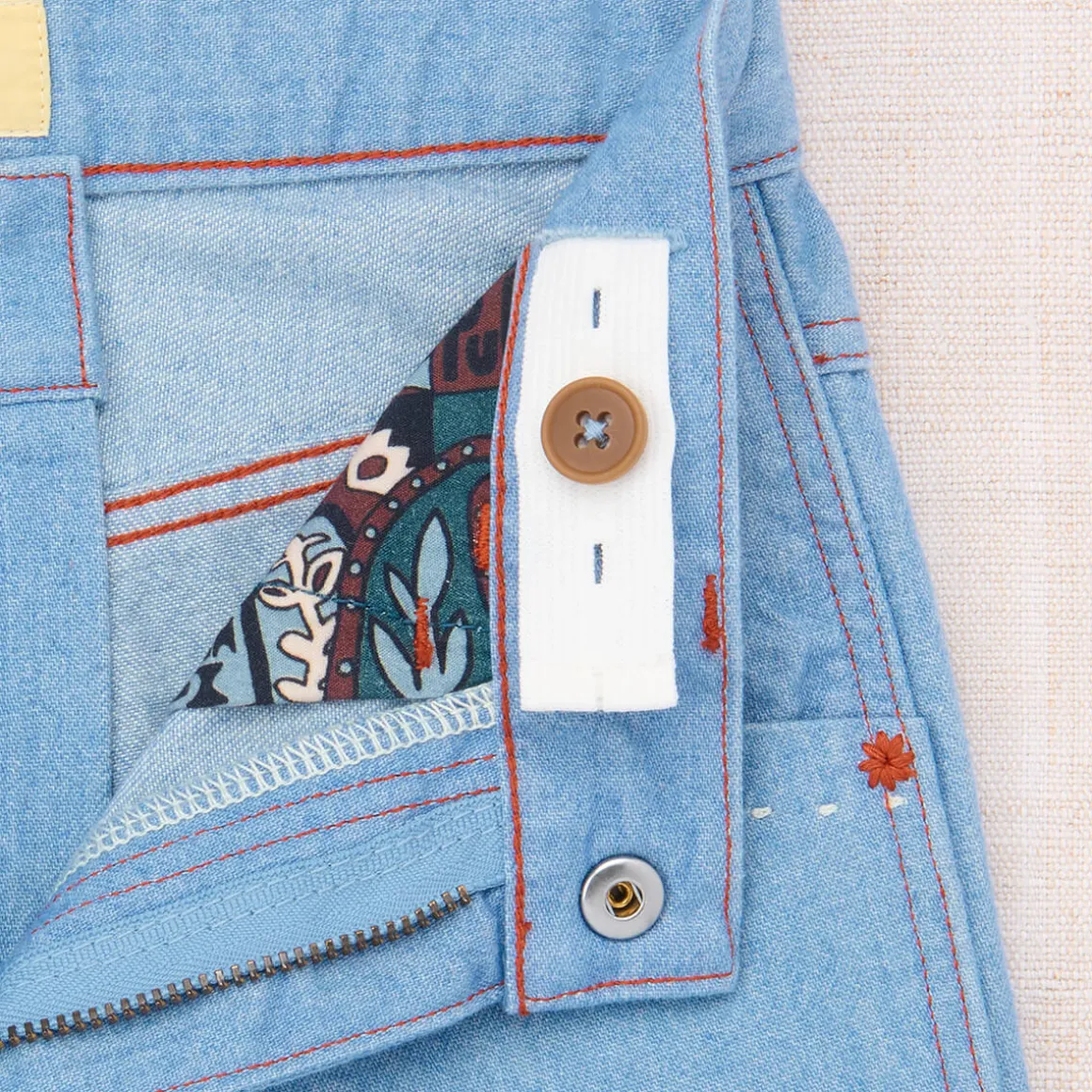 Slim Flared Jeans in Baby Blue by Misha & Puff