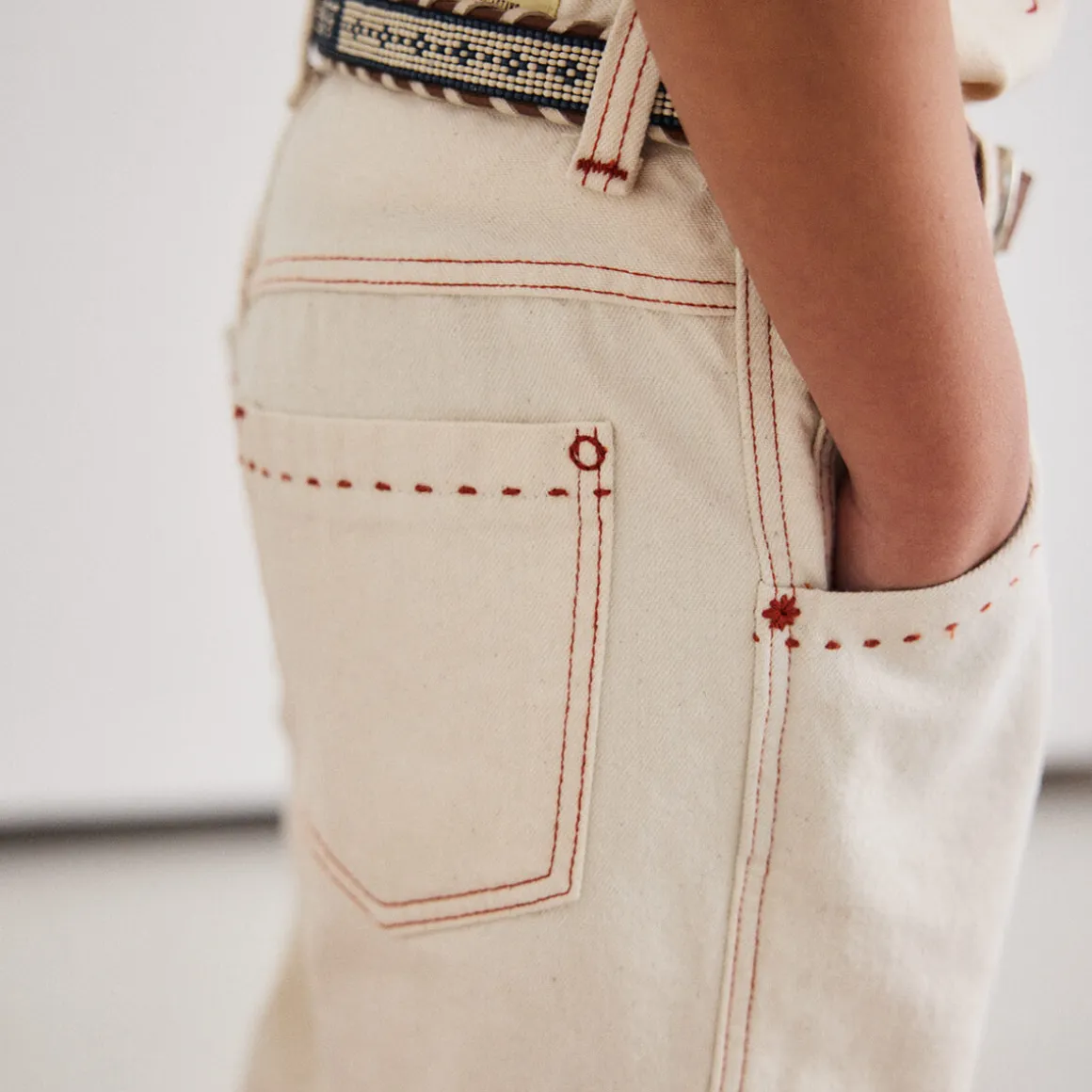 Slim Flared Jeans in Gesso by Misha & Puff